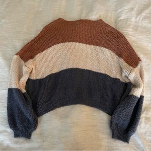 crop tricolor sweater